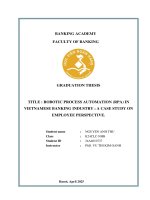 Khóa luận tốt nghiệp Ngân hàng: Robotic Process Automation (RPA) in Vietnamese banking industry: a case study on employee perspective