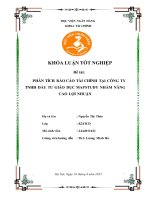 Khóa luận tốt nghiệp Tài chính: Phân tích báo cáo tài chính của Công ty TNHH Đầu tư Giáo dục Mapstudy nhằm nâng cao lợi nhuận