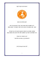 Đề tài nghiên cứu khoa học: Xây dựng khung pháp luật điều chỉnh hoạt động mua bán tín chỉ carbon tại Việt Nam hiện nay