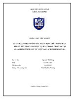 Khóa luận tốt nghiệp Tài chính: Hoàn thiện công tác thẩm định giá tài sản đảm bảo là bất động sản phục vụ hoạt động cho vay tại Ngân hàng TMCP Đầu tư Việt Nam - Chi nhánh Sơn La