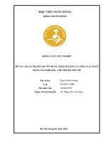 Khóa luận tốt nghiệp Ngân hàng: Quản trị rủi ro tín dụng khách hàng cá nhân tại Ngân hàng Sacombank - Chi nhánh Thủ Đô