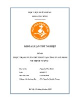 Khóa luận tốt nghiệp Tài chính: Thực trạng tuân thủ thuế tại Công ty Cổ Phần NB Thịnh vượng
