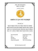 Khóa luận tốt nghiệp Tài chính: Hoàn thiện công tác phân tích tài chính khách hàng doanh nghiệp trong hoạt động cho vay tại Ngân hàng Thương mại cổ phần Đầu tư và Phát triển Việt Nam – Chi nhánh Bắc Giang