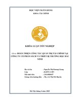 Khóa luận tốt nghiệp Tài chính: Hoàn thiện công tác quản trị tài chính tại Công ty cổ phần Sách và thiết bị trường học Bắc Ninh