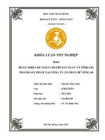 Khóa luận tốt nghiệp Kế toán kiểm toán: Hoàn thiện kế toán chi phí và tính giá thành sản phẩm tại Công ty cổ phần bê tông 68