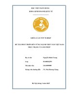 Khóa luận tốt nghiệp Kinh doanh quốc tế: Phát triển bền vững ngành thủy sản Việt Nam: thực trạng và giải pháp