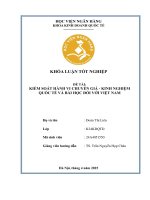 Khóa luận tốt nghiệp Kinh doanh quốc tế: Kiểm soát hành vi chuyển giá - Kinh nghiệm quốc tế và bài học đối với Việt Nam