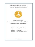 Khóa luận tốt nghiệp Ngoại ngữ: Career advancement opportunities for bank employees: A survey at VPBank - Dong Do Branch