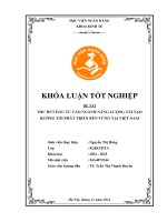 Khóa luận tốt nghiệp Kinh tế đầu tư: Thu hút đầu tư vào ngành năng lượng tái tạo hướng tới phát triển bền vững tại Việt Nam