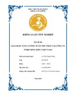 Khóa luận tốt nghiệp Tài chính: Giải pháp tăng cường tuân thủ thuế tại Công ty TNHH MING SHIN (Việt Nam)