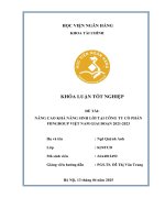 Khóa luận tốt nghiệp Tài chính: Nâng cao khả năng sinh lời tại Công ty cổ phần FIINGROUP Việt Nam giai đoạn 2021-2023