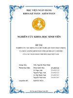 Đề tài nghiên cứu khoa học: Nghiên cứu tác động của chủ nghĩa kế toán thận trọng và chất lượng kiểm toán tới lợi nhuận và rủi ro của các ngân hàng thương mại Việt Nam