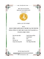 Khóa luận tốt nghiệp Kế toán kiểm toán: Hoàn thiện kiểm soát nội bộ tại Chi nhánh Tổng Công ty chè Việt Nam CTCP tại Sơn La - VINATEA Mộc Châu