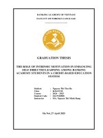 Khóa luận tốt nghiệp Ngoại ngữ: The role of intrinsic motivation in enhancing self-directed learning among Banking Academy students in a credit-based Education system