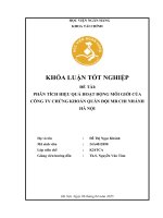 Khóa luận tốt nghiệp Tài chính: Phân tích hiệu quả hoạt động môi giới của Công ty Chứng khoán Quân đội (MB) – Chi nhánh Hà Nội
