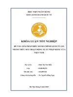 Khóa luận tốt nghiệp Kinh doanh quốc tế: Giải pháp điều hành chính sách tỷ giá nhằm thúc đẩy hoạt động xuất nhập khẩu của Việt Nam