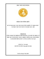 Đề tài nghiên cứu khoa học: Công nghệ tài chính vì môi trường: cơ chế tác động và hiệu quả giảm phát thải carbon thông qua trái phiếu xanh, đổi mới xanh và năng lượng tái tạo