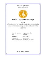 Khóa luận tốt nghiệp Ngân hàng: Tác động của nợ xấu đến khả năng sinh lời của Ngân hàng Thương mại cổ phần Công thương Việt Nam