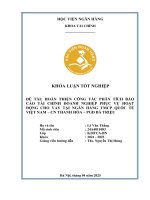 Khóa luận tốt nghiệp Tài chính: Hoàn thiện công tác phân tích báo cáo tài chính doanh nghiệp phục vụ hoạt động cho vay tại Ngân hàng TMCP Quốc tế Việt Nam - CN Thanh Hóa - PGD Bà Triệu