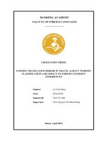 Khóa luận tốt nghiệp Ngoại ngữ: Common translation errors in travel agency website: classification and impact on Foreign Tourists' Experiences