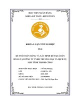 Khóa luận tốt nghiệp Kế toán kiểm toán: Kế toán bán hàng và xác định kết quả bán hàng tại Công ty TNHH thương mại và dịch vụ máy tính Thành Công