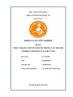 Khóa luận tốt nghiệp Kinh doanh quốc tế: Thực trạng chuyển đổi số trong các doanh nghiệp logistics tại Việt Nam