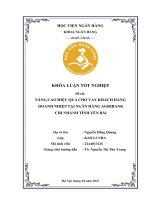 Khóa luận tốt nghiệp Ngân hàng: Nâng cao hiệu quả cho vay khách hàng doanh nghiệp tại Ngân hàng Agribank chi nhánh tỉnh Yên Bái