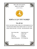 Khóa luận tốt nghiệp Tài chính: Nâng cao chất lượng công tác thẩm định giá tài sản bảo đảm trong hoạt động cho vay tại Ngân hàng TMCP Sài Gòn - Hà Nội - Chi nhánh Bắc Ninh