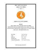 Khóa luận tốt nghiệp Tài chính: Hoàn thiện công tác phân tích tài chính khách hàng doanh nghiệp trong hoạt động tín dụng tại Ngân hàng Thương mại cổ phần Đầu tư và Phát triển Việt Nam – Chi nhánh Móng Cái