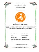 Khóa luận tốt nghiệp Tài chính: Nâng cao hiệu quả sử dụng vốn kinh doanh tại Công ty TNHH Thương mại Huy Hùng