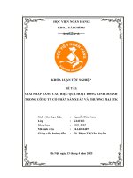 Khóa luận tốt nghiệp Tài chính: Giải pháp nâng cao hiệu quả hoạt động kinh doanh trong Công ty cổ phần Sản xuất và Thương mại 3TK