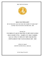 Đề tài nghiên cứu khoa học: Tác động của quản trị công ty đến chất lượng báo cáo bền vững - nghiên cứu thực nghiệm tại các công ty niêm yết trên thị trường chứng khoán Việt Nam giai đoạn 2019 - 2023