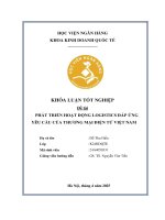 Khóa luận tốt nghiệp Kinh doanh quốc tế: Phát triển hoạt động logistics đáp ứng yêu cầu của thương mại điện tử Việt Nam