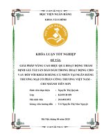 Khóa luận tốt nghiệp Tài chính: Giải pháp nâng cao hiệu quả hoạt động thẩm định giá tài sản đảm bảo trong hoạt động cho vay đối với khách hàng cá nhân tại Ngân hàng TMCP Công thương Việt Nam - Chi nhánh Tiên Sơn