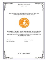 Đề tài nghiên cứu khoa học: Các nhân tố tác động đến mức độ công bố báo cáo trách nhiệm xã hội của các doanh nghiệp niêm yết trên thị trường chứng khoán tại Việt Nam gắn với xu thế phát triển bền vững