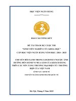 Đề tài nghiên cứu khoa học: Chuyển đổi xanh trong logistics ngược ảnh hưởng đến hành vi mua sắm của khách hàng trên các nền tảng thương mại điện tử trường hợp của Việt Nam