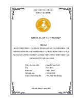 Khóa luận tốt nghiệp Tài chính: Hoàn thiện công tác phân tích báo cáo tài chính đối với khách hàng doanh nghiệp phục vụ hoạt động cho vay tại Ngân hàng Nông nghiệp và phát triển nông thôn Việt Nam Chi nhánh Tây Quảng Ninh