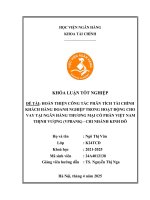 Khóa luận tốt nghiệp Tài chính: Hoàn thiện công tác phân tích tài chính khách hàng doanh nghiệp trong hoạt động cho vay tại Ngân hàng thương mại cổ phần Việt Nam Thịnh vượng (VPBANK) - Chi nhánh Kinh Đô