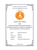 Khóa luận tốt nghiệp Ngoại ngữ: Enhancing the effectiveness of human resource training at Military Commercial Joint Stock Bank – Dong Da Branch