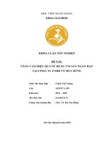 Khóa luận tốt nghiệp Tài chính: Nâng cao hiệu quả sử dụng tài sản ngắn hạn tại Công ty TNHH Vũ Huy Dũng