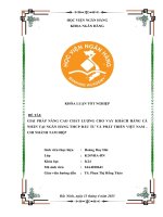 Khóa luận tốt nghiệp Ngân hàng: Giải pháp nâng cao chất lượng cho vay khách hàng cá nhân tại Ngân hàng TMCP Đầu tư và Phát triển Việt Nam - Chi nhánh Tam Điệp