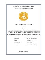 Khóa luận tốt nghiệp Ngoại ngữ: Evaluating the effectiveness of project-based learning in ATC program in equipping students with skills to adapt to business environments