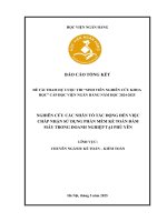 Đề tài nghiên cứu khoa học: Nghiên cứu các nhân tố tác động đến việc chấp nhận sử dụng phần mềm kế toán đám mây trong doanh nghiệp tại Phú Yên