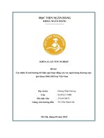Khóa luận tốt nghiệp Ngân hàng: Các nhân tố ảnh hưởng tới hiệu quả hoạt động của các ngân hàng thương mại giai đoạn 2016 - 2023 tại Việt Nam