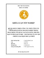 Khóa luận tốt nghiệp Tài chính: Hoàn thiện công tác phân tích tài chính khách hàng doanh nghiệp trong hoạt động tín dụng tại Ngân hàng TMCP Quân đội - Chi nhánh Tây Hà Nội - Phòng giao dịch MB Vạn Phúc