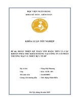 Khóa luận tốt nghiệp Kế toán kiểm toán: Hoàn thiện kế toán vốn bằng tiền và các khoản phải thu khách hàng tại Công ty cổ phần thương mại và thiết bị y tế HP