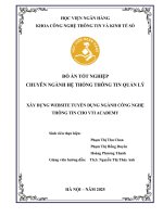 Khóa luận tốt nghiệp Công nghệ thông tin: Xây dựng website tuyển dụng ngành công nghệ thông tin cho VTI Academy