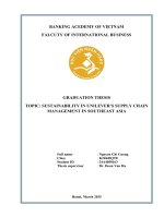 Khóa luận tốt nghiệp Kinh doanh quốc tế: Sustainability in unilever’s supply chain management in Southeast Asia