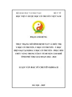 Thực trạng mô hình bệnh tật và Điều trị y học cổ truyền, y học cổ truyền   y học hiện Đại tại khoa y học cổ truyền   phục hồi chức năng trung tâm y tế huyện cẩm khê