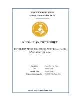 Khóa luận tốt nghiệp Kinh doanh quốc tế: Đẩy mạnh hoạt động xuất khẩu hàng nông sản Việt Nam